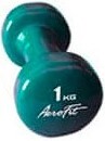 AFVD1 Гантель в виниловой оболочке AeroFit 1 кг,  зеленый, шт