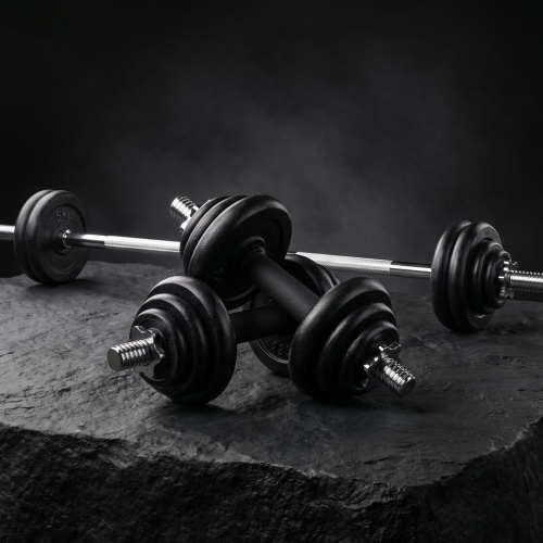 Набор гантелей и штанга UNIXFIT в кейсе 50kg