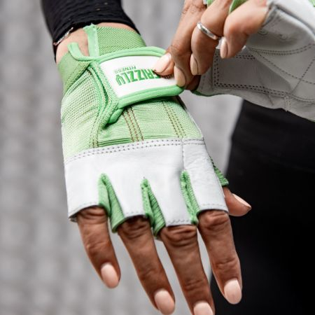 Атлетические перчатки GRIZZLY Leather Padded Weight Training Gloves размер L, кожа/нейлон, белый/фиолетовый