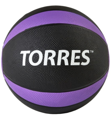 Медбол TORRES AL00225, 5кг., чёрно-фиолетово-белый  
