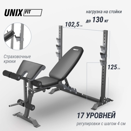 Скамья силовая со стойками UNIX Fit Bench 130DD