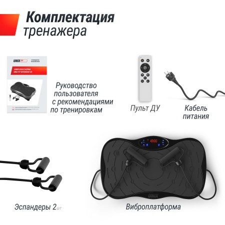 Виброплатформа UNIX Fit усиленная / Intensive 2D Black