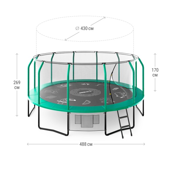 Батут UNIX line SUPREME GAME 16 ft (green)