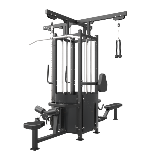 IF9327 4-х стековая мультистанция, двойная верхняя и гребная тяги, трицепс, регулируемая тяговая колонна,  Impulse Base  (91 кг), полное зачехление весового стека