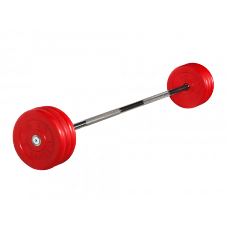 Штанга неразборная с цветными дисками, 25 мм, 35 кг MB BARBELL MB-BarMW-C35