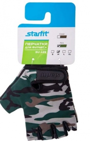 Перчатки для фитнеса StarFit SU-126, хаки, размер L