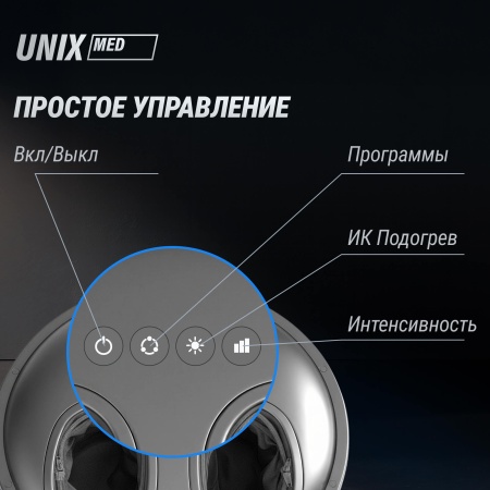 Массажер для ног 2в1 UNIX интерьерный пуф / Secret Pouf Grey