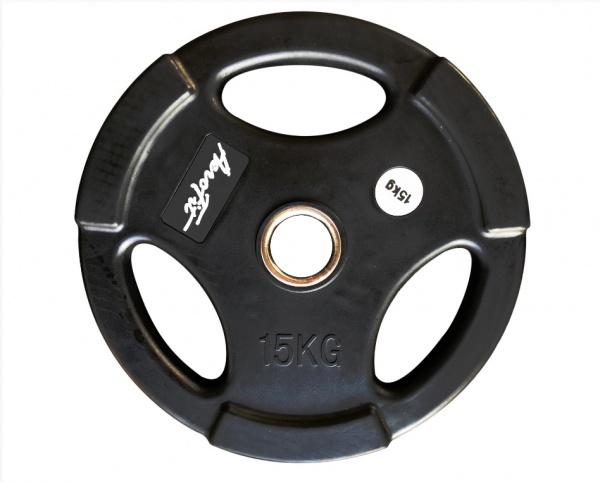 Олимпийский обрезиненный диск AeroFit 15 кг, черный матовый AFPLB15 (AFP074/M-15KG)