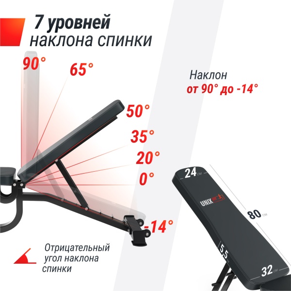 Скамья силовая регулируемая UNIX Fit BENCH 200R Скамья силовая регулируемая UNIX Fit BENCH 200R