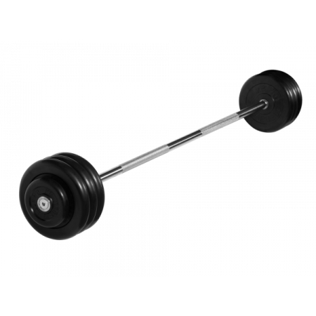 Штанга неразборная с черными дисками MB BARBELL MB-BarMW-B37,5