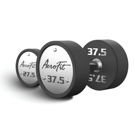 Набор полиуретановых гантелей AeroFit, 27,5-37,5 кг, 5 пар, шаг 2,5 кг