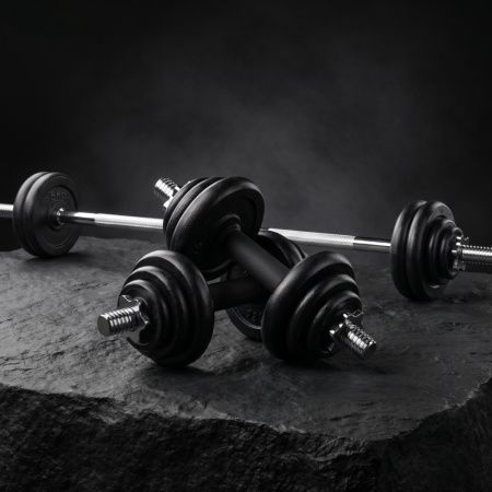 Набор гантелей и штанга UNIXFIT в кейсе 50kg