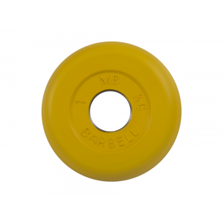 Диск обрезиненный "Стандарт", жёлтый, 1 кг MB BARBELL MB-PltC31-1