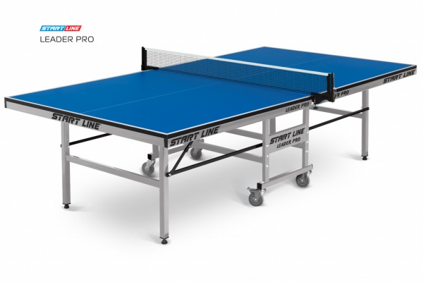 Теннисный стол StartLine Leader Pro blue ЛМДФ 25 мм, без сетки, обрезинен.ролики