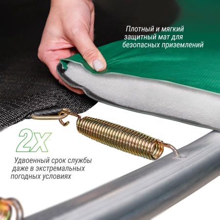 Батут UNIX Line Премиальный / Supreme Basic 10 ft (305 см) зеленый