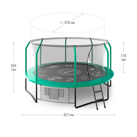 Батут UNIX line SUPREME GAME 14 ft (green)