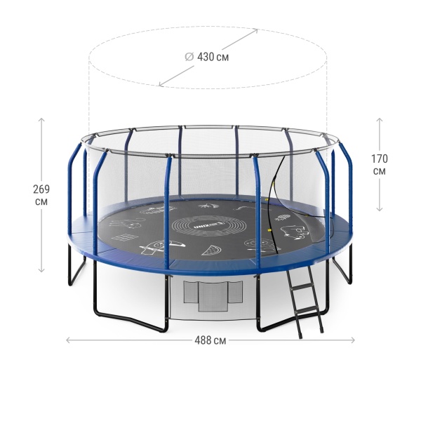 Батут UNIX line SUPREME GAME 16 ft (blue)