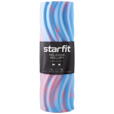 Ролик массажный FA-525 EVA/PP, 45x14 cм, низкая жесткость, розовый/голубой