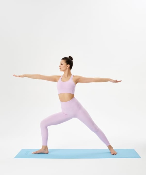 Коврик для йоги и фитнеса Starfit FM-101, PVC, 183x61x0,6 см, синий пастель