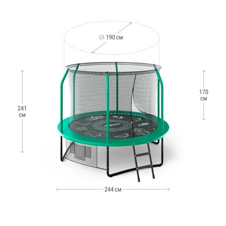Батут UNIX line SUPREME GAME 8 ft (green)