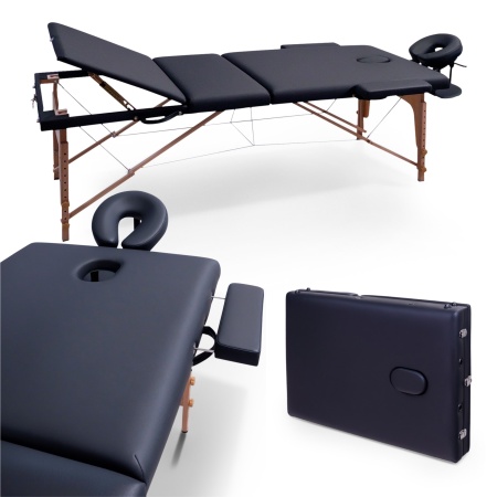 Массажный стол UNIX Стандарт / Standard 3 секции черный