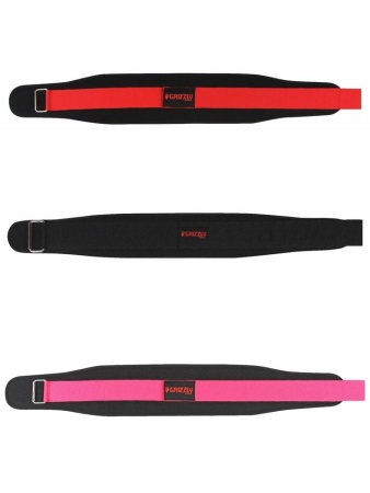 Атлетический пояс GRIZZLY Soflex Nylon Pro Weight Training Belt размер L, нейлон, черный/розовый