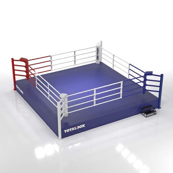 Ринг боксерский Тренировочный на помосте TOTALBOX, по канатам 6х6 м. 