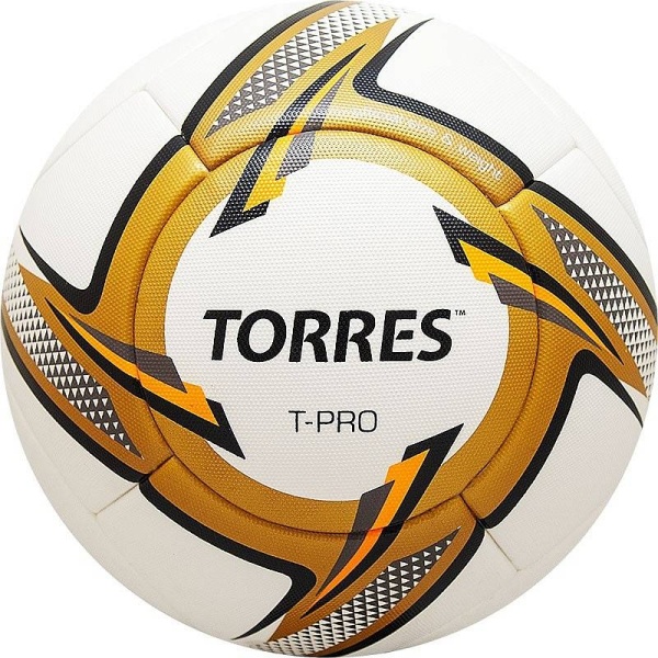 Мяч футб. TORRES T-Pro, F320995, р.5, 14 панел. PU-Microf, 4 подкл. сл, термосшив, бело-мульт