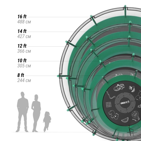 Батут UNIX line SUPREME GAME 14 ft (green)