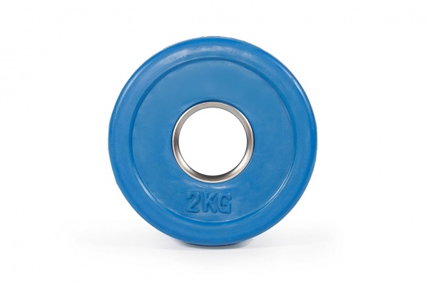 Цветной тренировочный диск 2,0 кг (малый, цвет - синий) STECTER