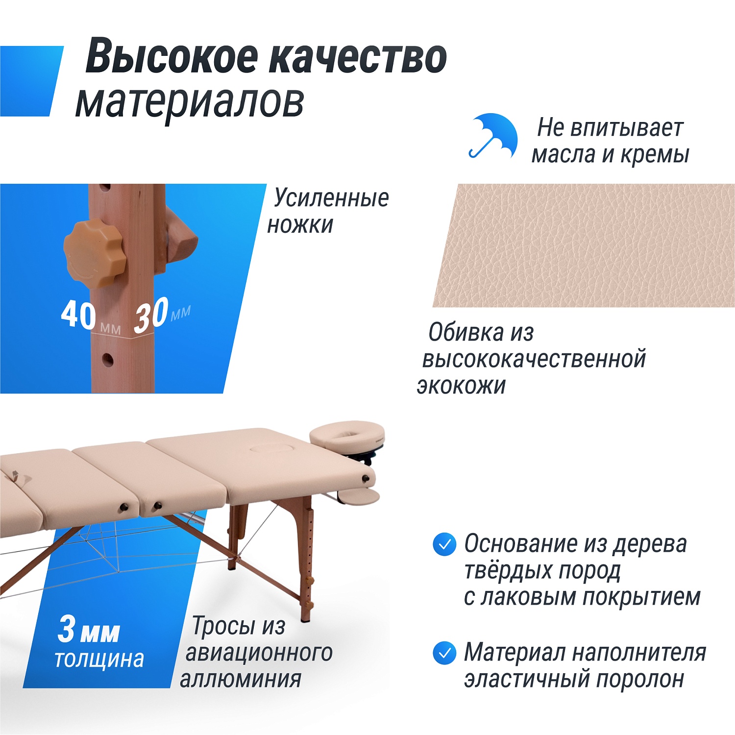 Массажный стол UNIX Premium Cream