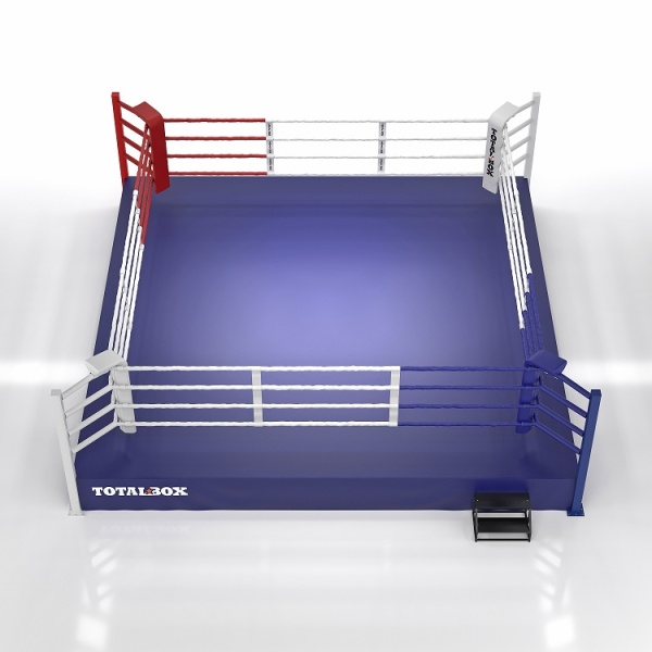 Ринг боксерский Тренировочный на помосте TOTALBOX, по канатам 6х6 м. 