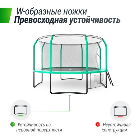 Батут UNIX line SUPREME GAME 12 ft (green)