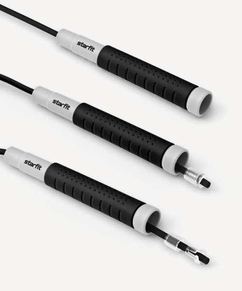 Скакалка Starfit RP-401, c силиконовыми ручками, 3 м, черный