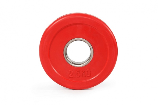 Цветной тренировочный диск 2,5 кг (малый, цвет - красный) STECTER