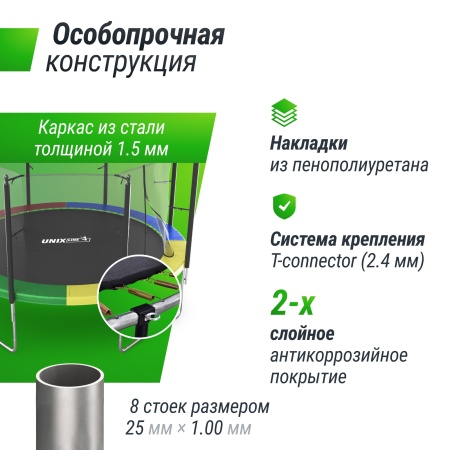 Батут UNIX line Simple 12 ft Color (inside)
