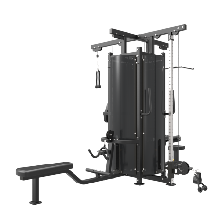 IF9327 4-х стековая мультистанция, двойная верхняя и гребная тяги, трицепс, регулируемая тяговая колонна Impulse Light  (73 кг), частичное заднее зачехление