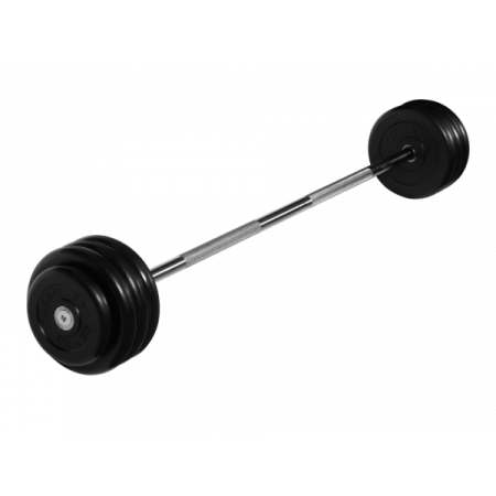 Штанга неразборная с черными дисками. MB BARBELL MB-BarMW-B40