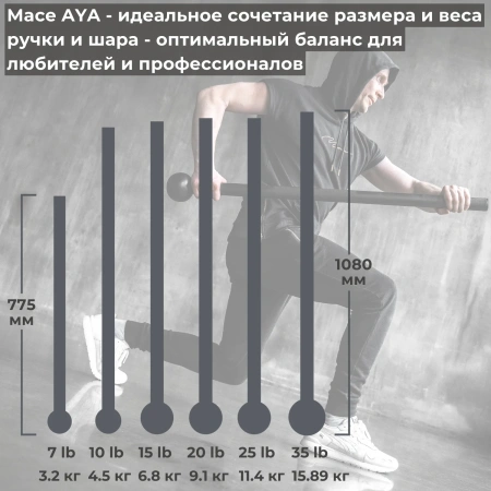Атлетическая стальная булава AYA 15.98 кг (35lb) Атлетическая стальная булава AYA 15.98 кг (35lb)