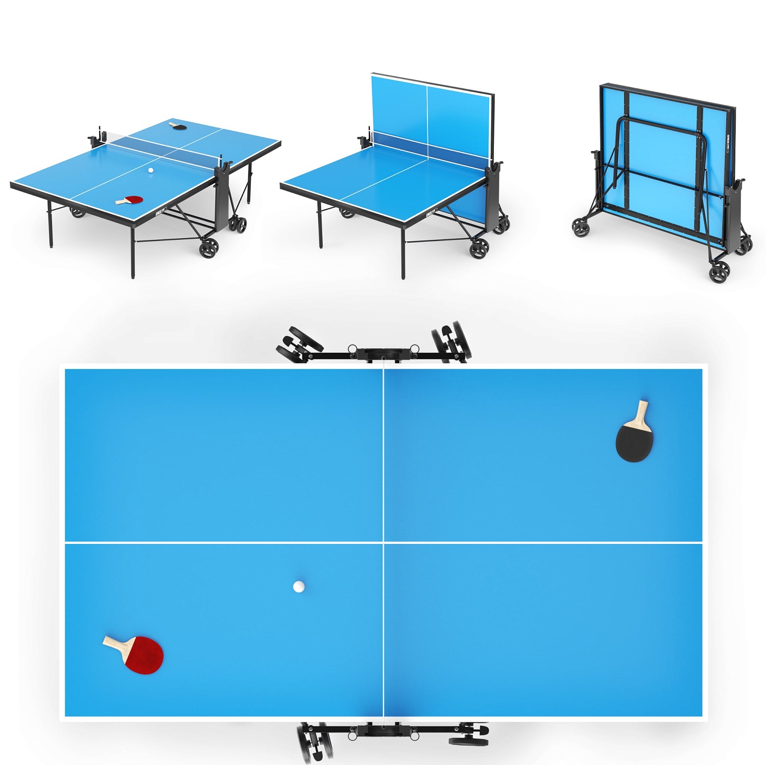 Теннисный стол UNIX Line Compact indoor 18mm MDF (Blue)