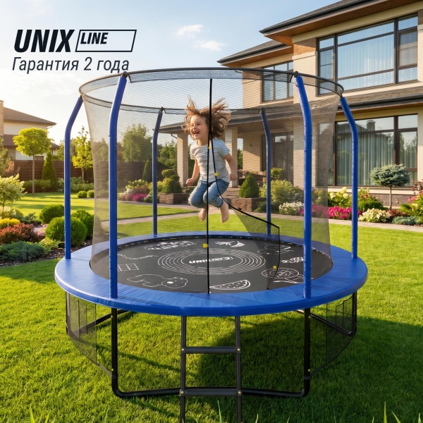 Батут UNIX line SUPREME GAME 8 ft (blue)