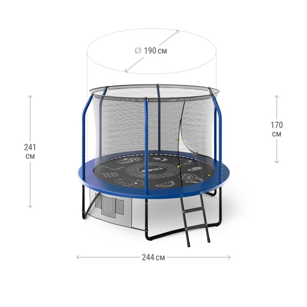 Батут UNIX line SUPREME GAME 8 ft (blue)