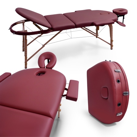Массажный стол UNIX Комфорт / Comfort 3 секции бордовый