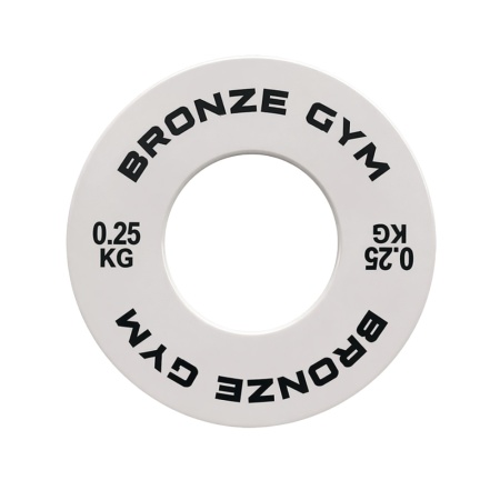 Диск калиброванный BRONZE GYM для пауэрлифтинга белый 0,25 кг