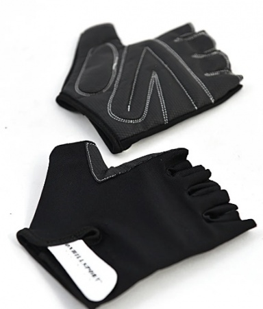 Перчатки для фитнеса OnhillSport с фиксатором unisex кожа черные Q12, размер S