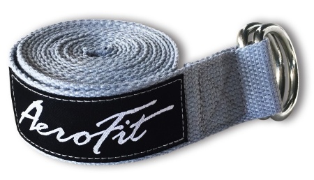 AFYGS Ремень для йоги AeroFit, 2 металлических кольца Длина: 2430 мм, Ширина: 38 мм