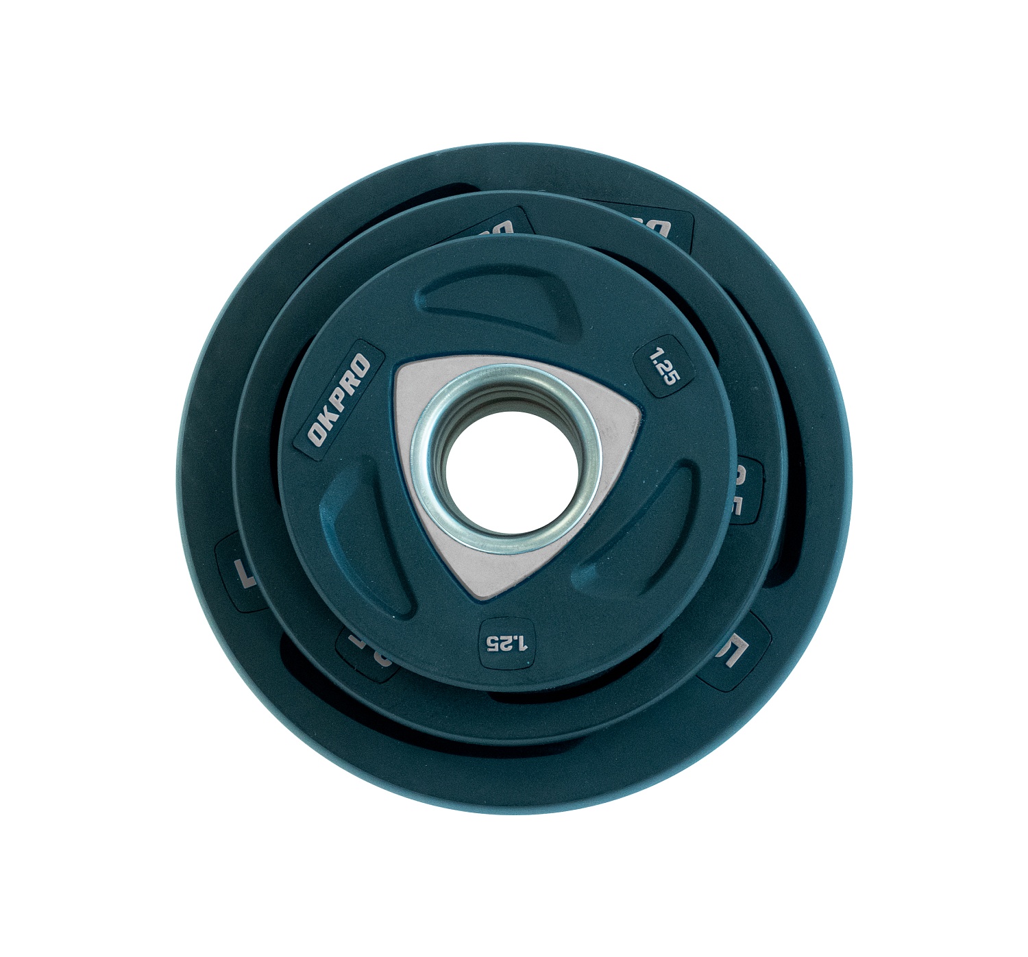 Диск олимпийский полиуретановый 2,5 кг OKPRO серый лого