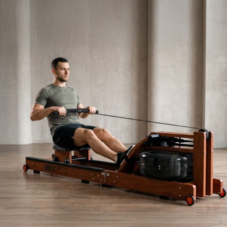 Гребной тренажер UNIXFIT Wood Rower Dark