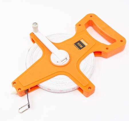 Рулетка фиброглассовая лента, красная 50 м