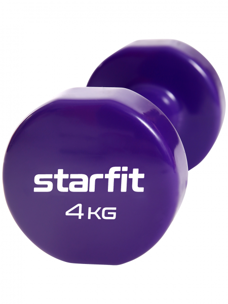 Гантель виниловая Core DB-101 4 кг, фиолетовый, 2 шт Starfit